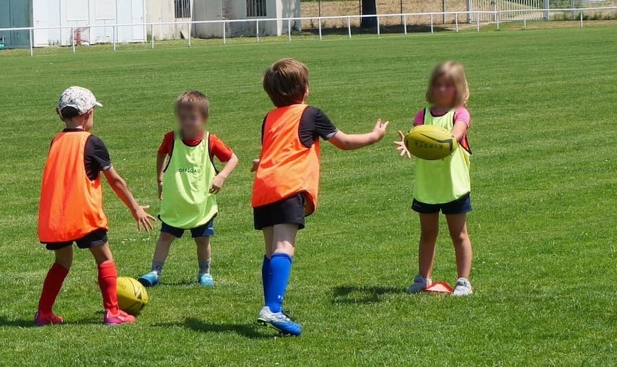 Entraînement à la passe au rugby